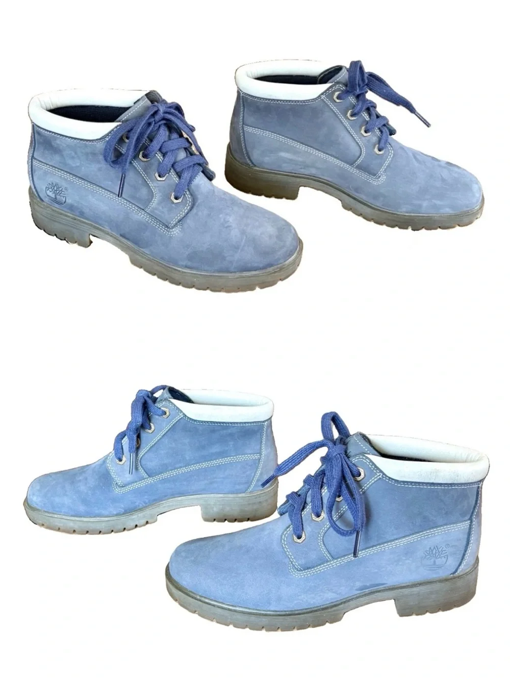 Vtg TIMBERLAND Y2K Blue Suede Chukka Bootie NELLIE Waterproof 69636 WMN 8.5 RARE